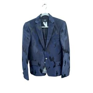 NWT Versus Versace 48 EU 38R Blue Camo Blazer Made Italy